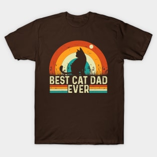 Best Cat Dad Ever Funny Retro Best Dad Est 2024 For Him T-Shirt